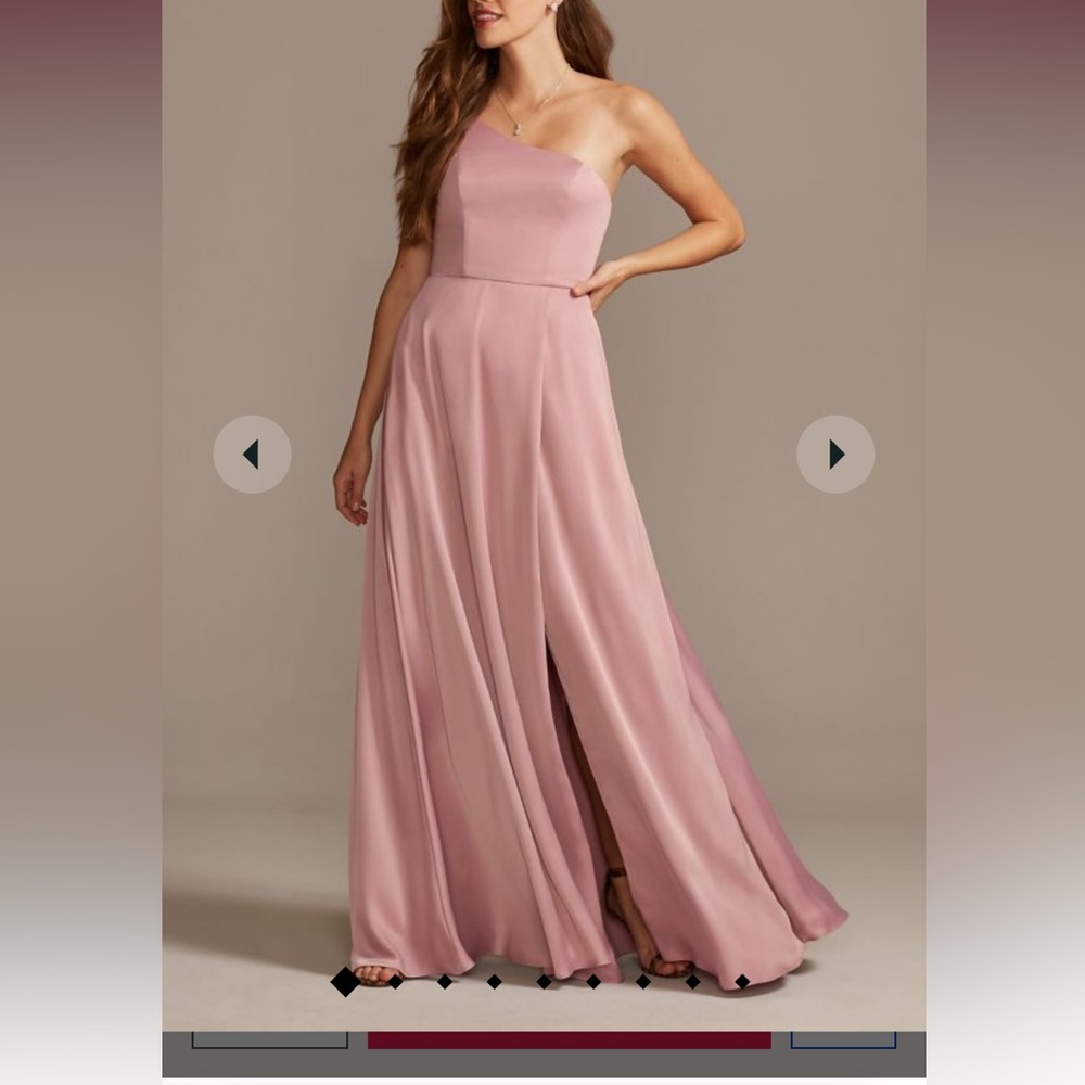 crepe-back satin one-shoulder bridesmaid dress